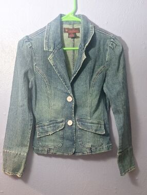 First Kiss Denim Blazer Jacket Size Small